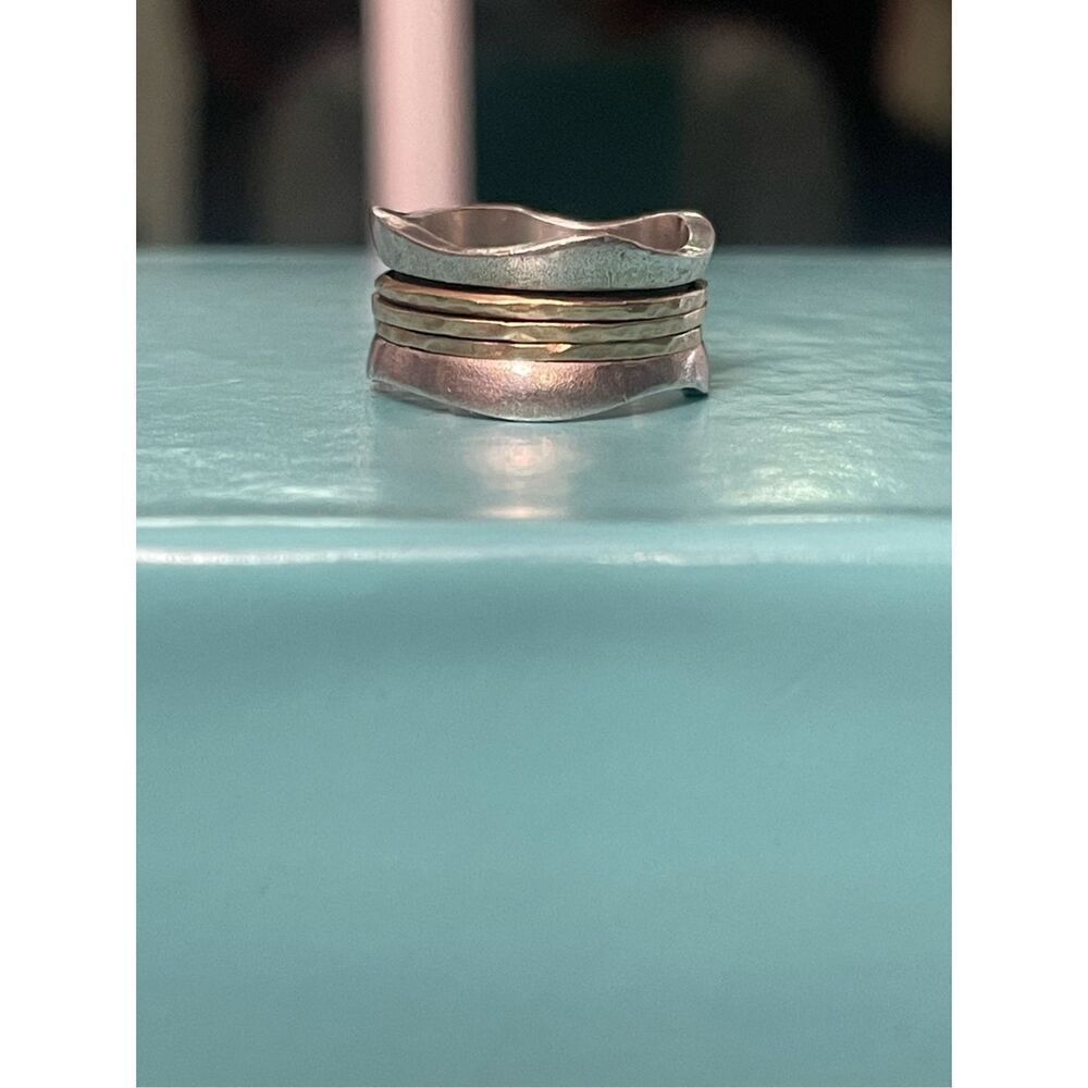 Spinner Ring Sterling Silver & Gold - Picture 2 of 5